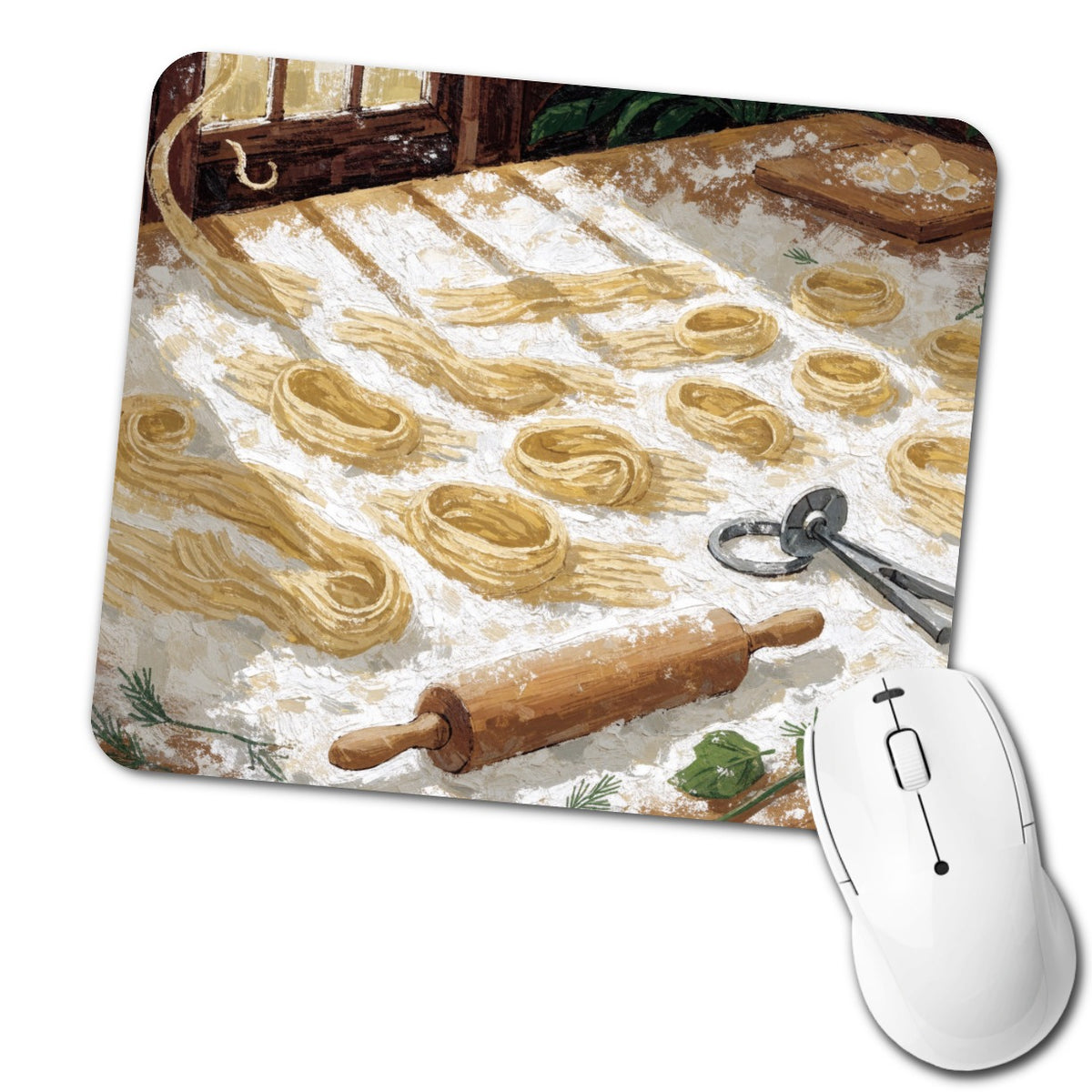Italian Pasta Making Low Profile Mouse Pad Mat