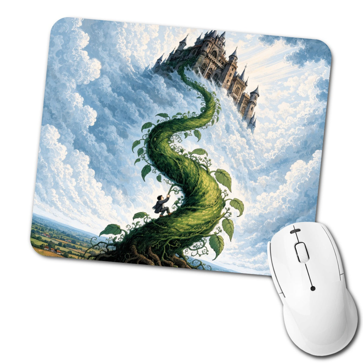 Jack Beanstalk Fairy Tale Low Profile Mouse Pad Mat