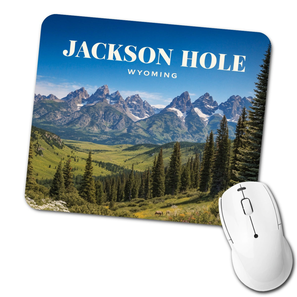 Jackson Hole Wyoming Travel Low Profile Mouse Pad Mat