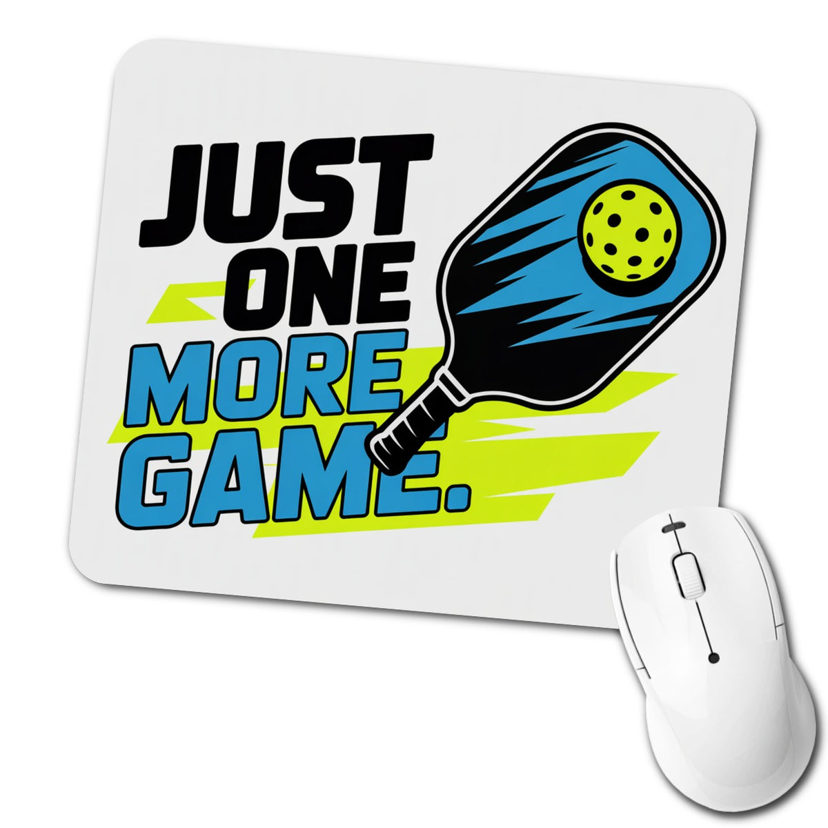 Just One More Game Sporty Pickleball Low Profile Mouse Pad Mat