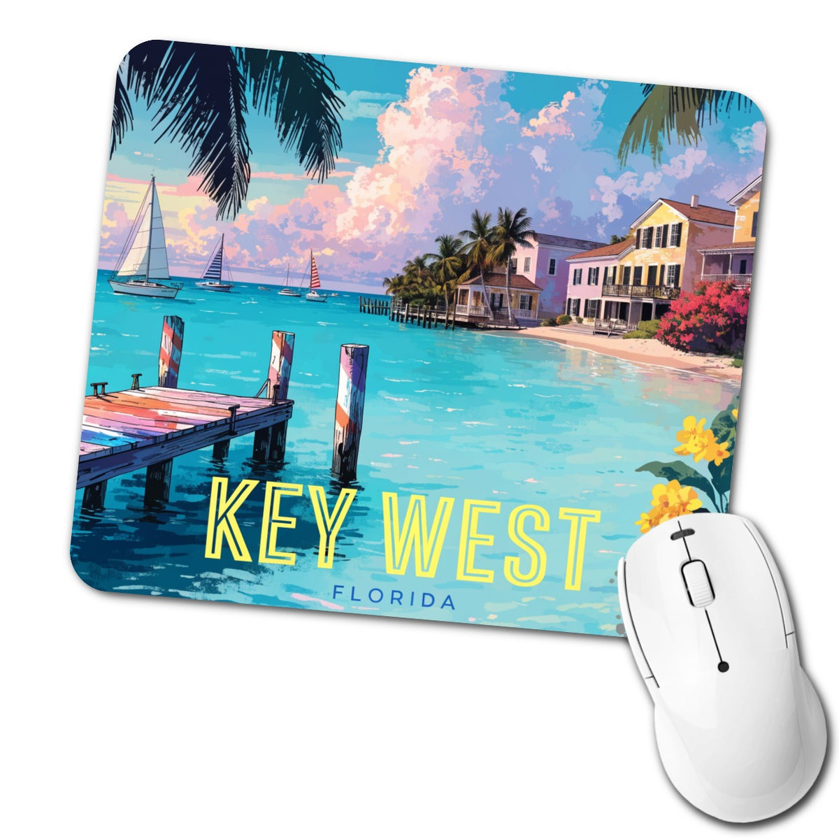 Key West Florida Travel Scenic Low Profile Mouse Pad Mat