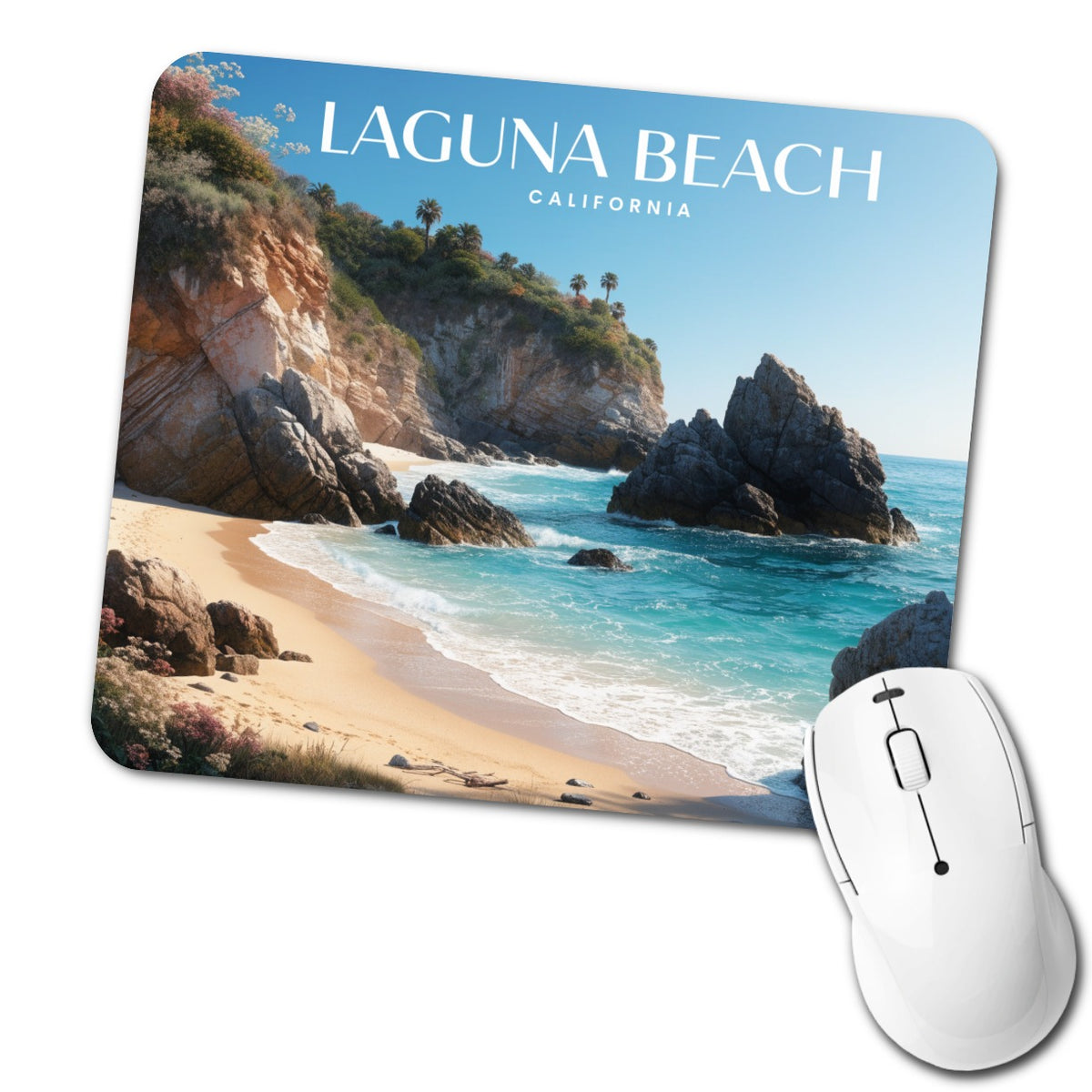 Laguna Beach California Travel Low Profile Mouse Pad Mat