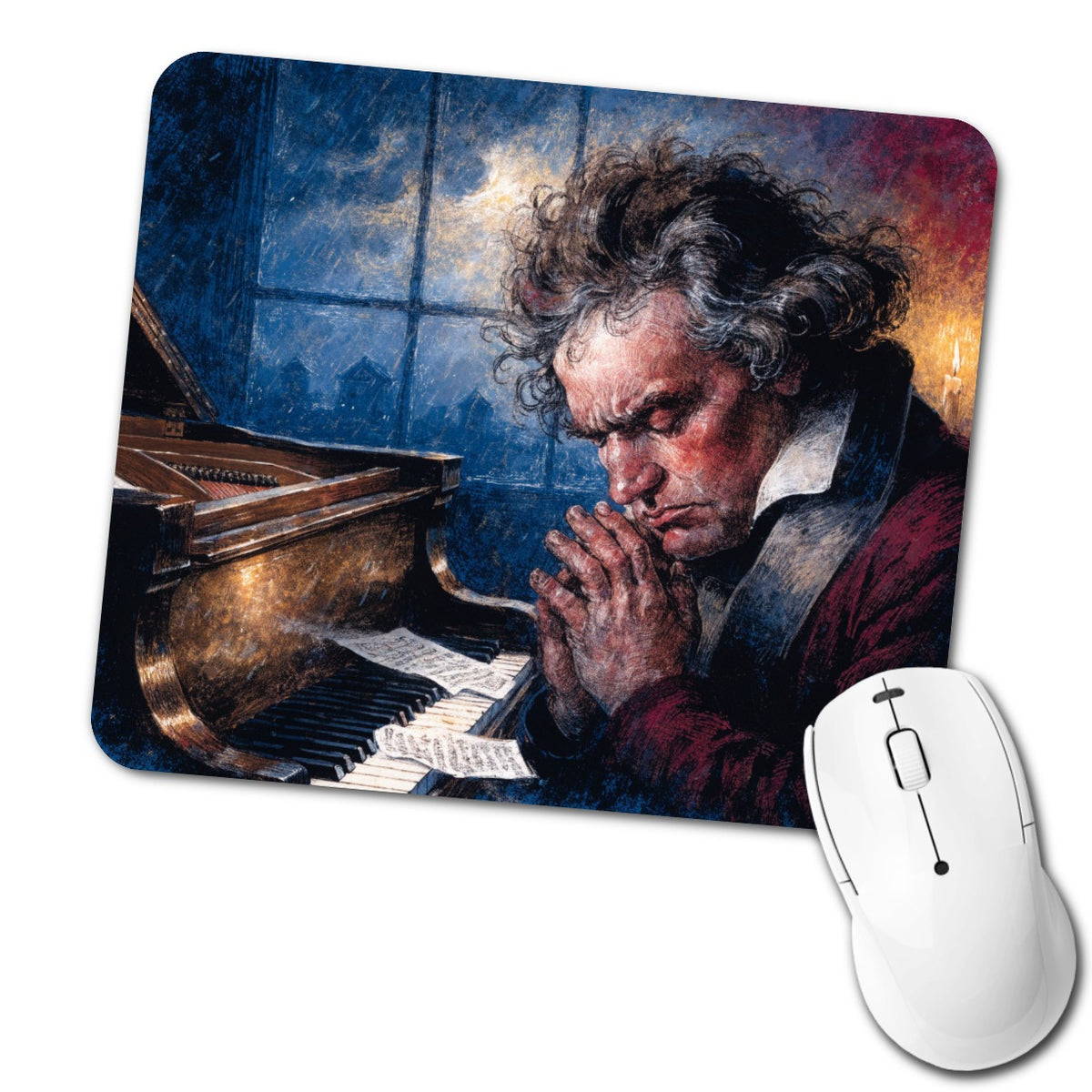 Ludwig Van Beethoven Composer Low Profile Mouse Pad Mat