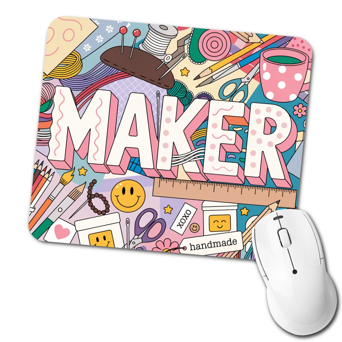 Maker Crafting Handmade Sewing Cute Low Profile Mouse Pad Mat