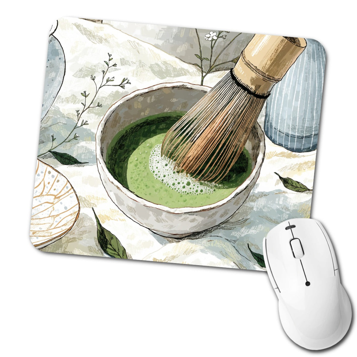 Matcha Tea Quaint Low Profile Mouse Pad Mat