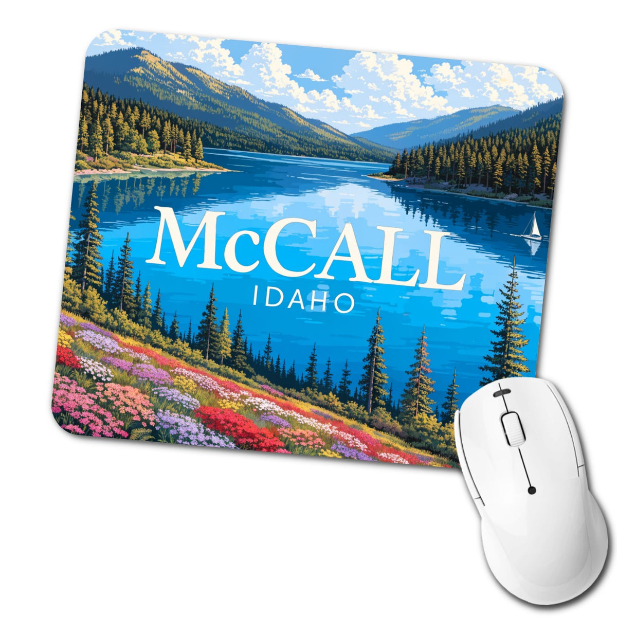 McCall Idaho Travel Low Profile Mouse Pad Mat