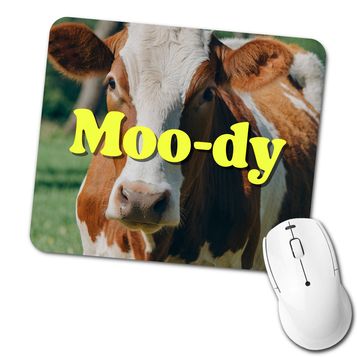 Moody Cow Funny Low Profile Mouse Pad Mat