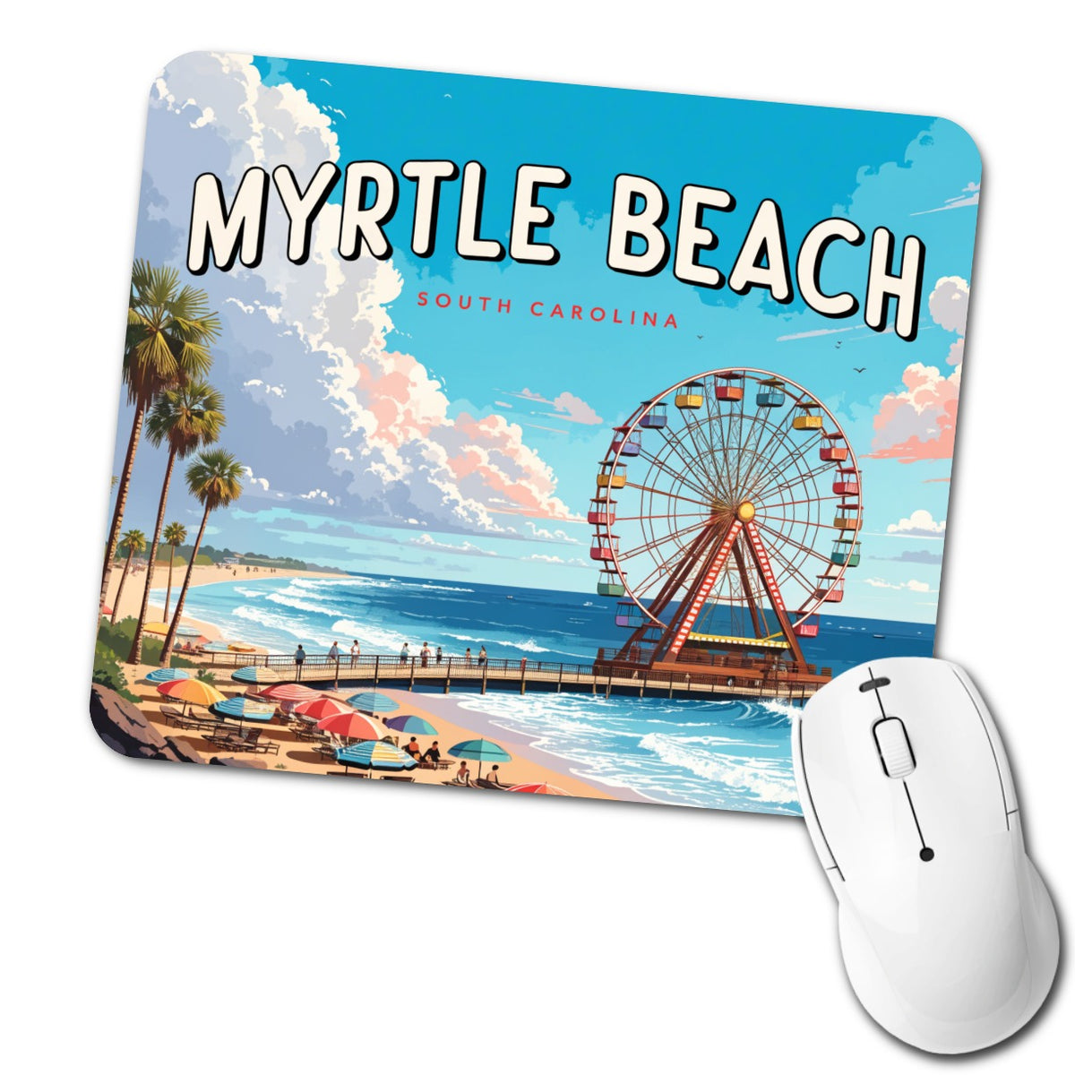 Myrtle Beach South Carolina Travel Low Profile Mouse Pad Mat