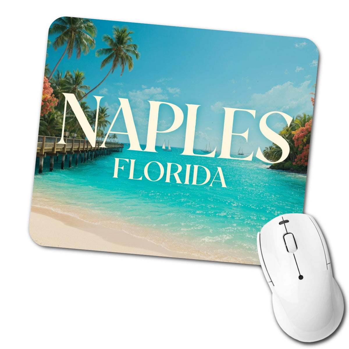 Naples Florida Travel Low Profile Mouse Pad Mat