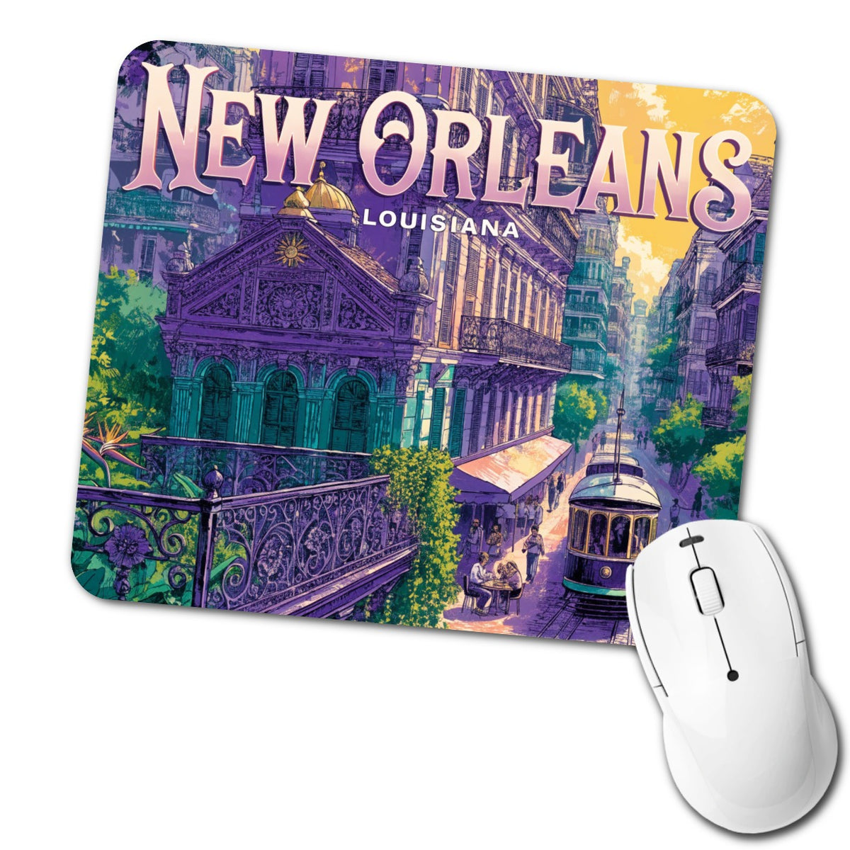 New Orleans Louisiana Travel City Low Profile Mouse Pad Mat