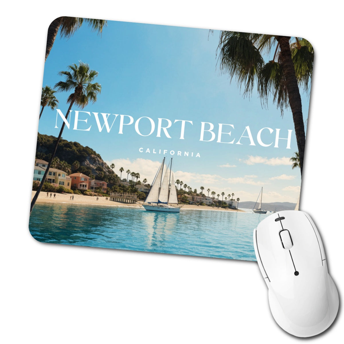 Newport Beach California Travel Low Profile Mouse Pad Mat