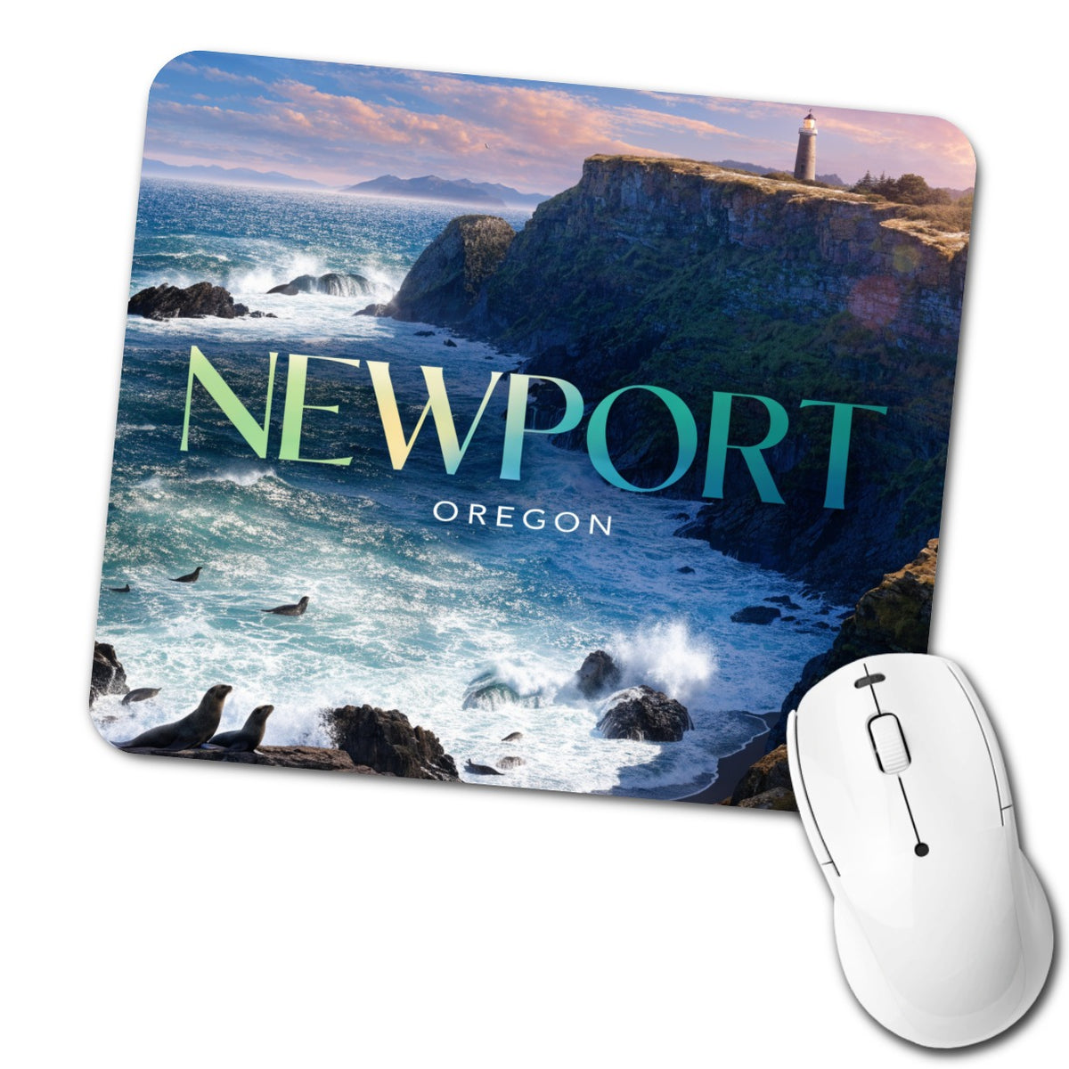 Newport Oregon Travel Low Profile Mouse Pad Mat