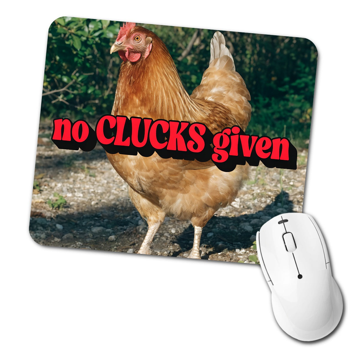 No Clucks Given Chicken Funny Low Profile Mouse Pad Mat