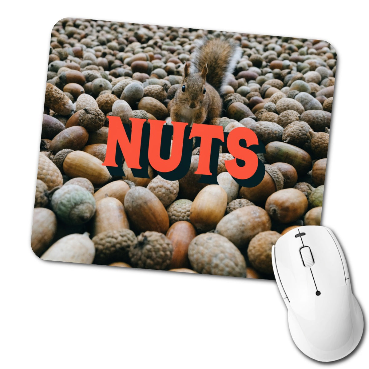 Nuts Funny Squirrel Photo Low Profile Mouse Pad Mat