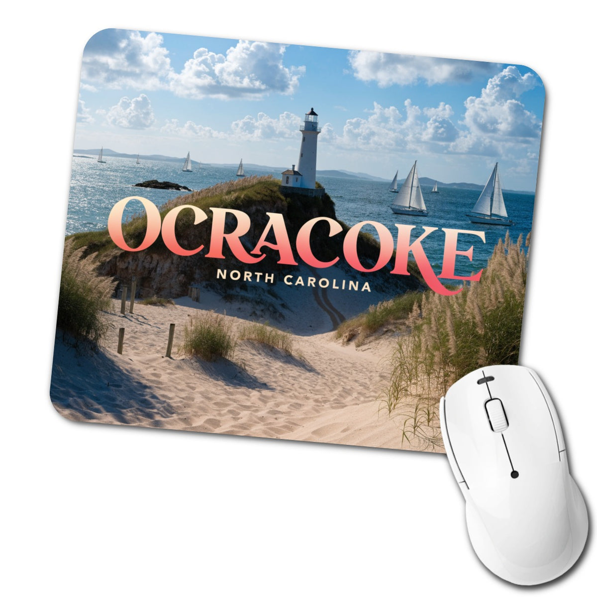 Ocracoke North Carolina Travel Low Profile Mouse Pad Mat