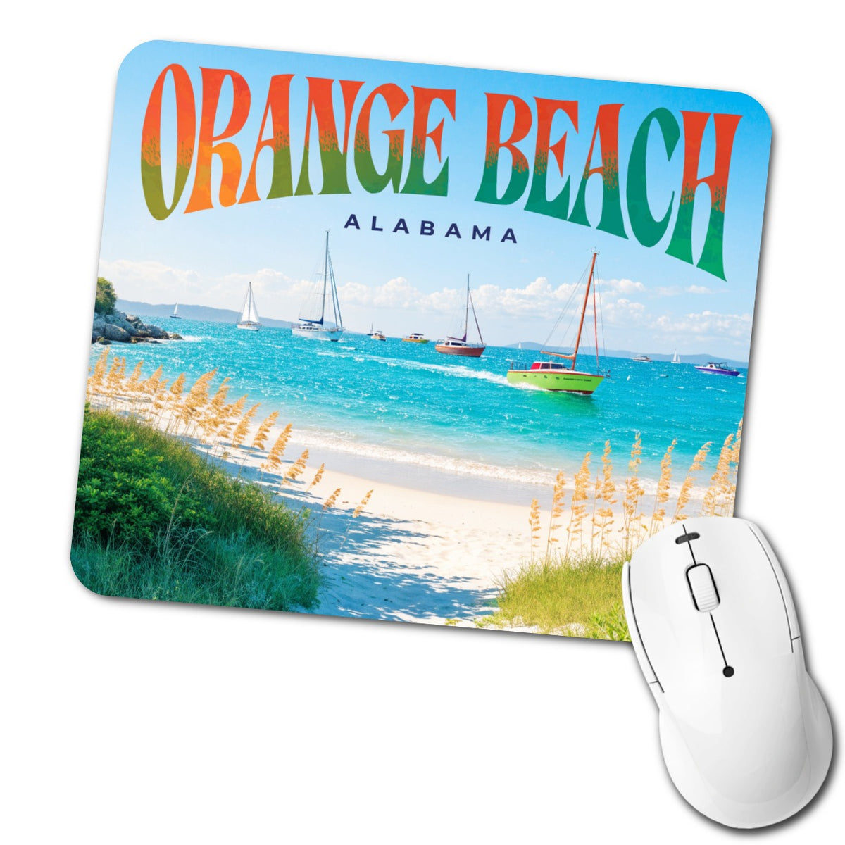 Orange Beach Alabama Travel Low Profile Mouse Pad Mat