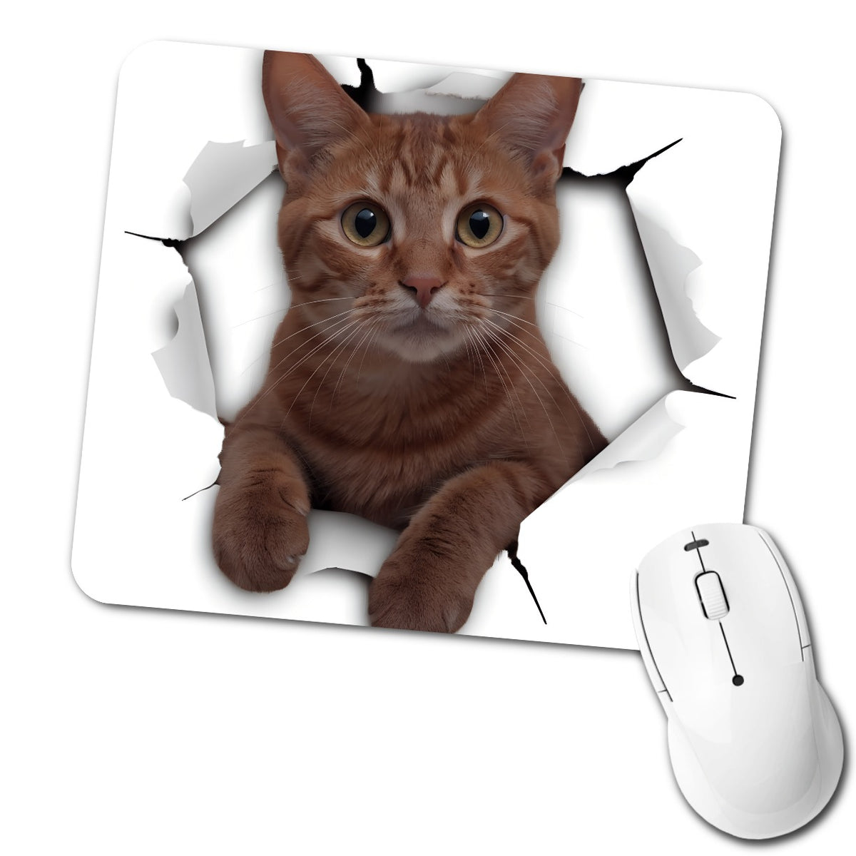 Orange Cat Breakout Low Profile Mouse Pad Mat