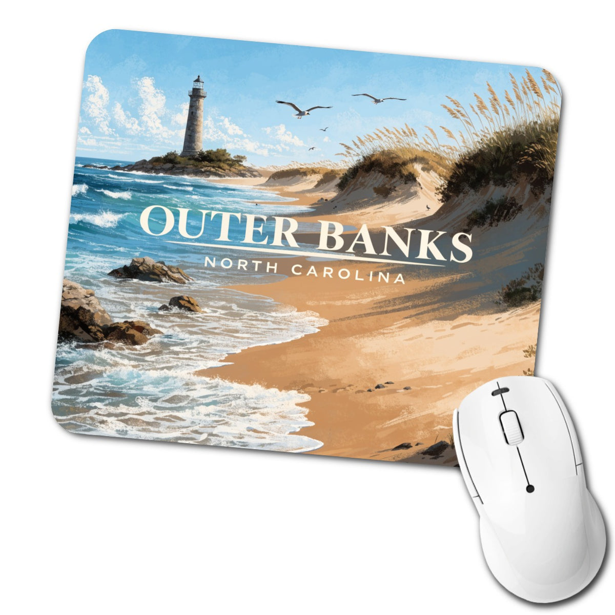 Outer Banks North Carolina Travel Low Profile Mouse Pad Mat