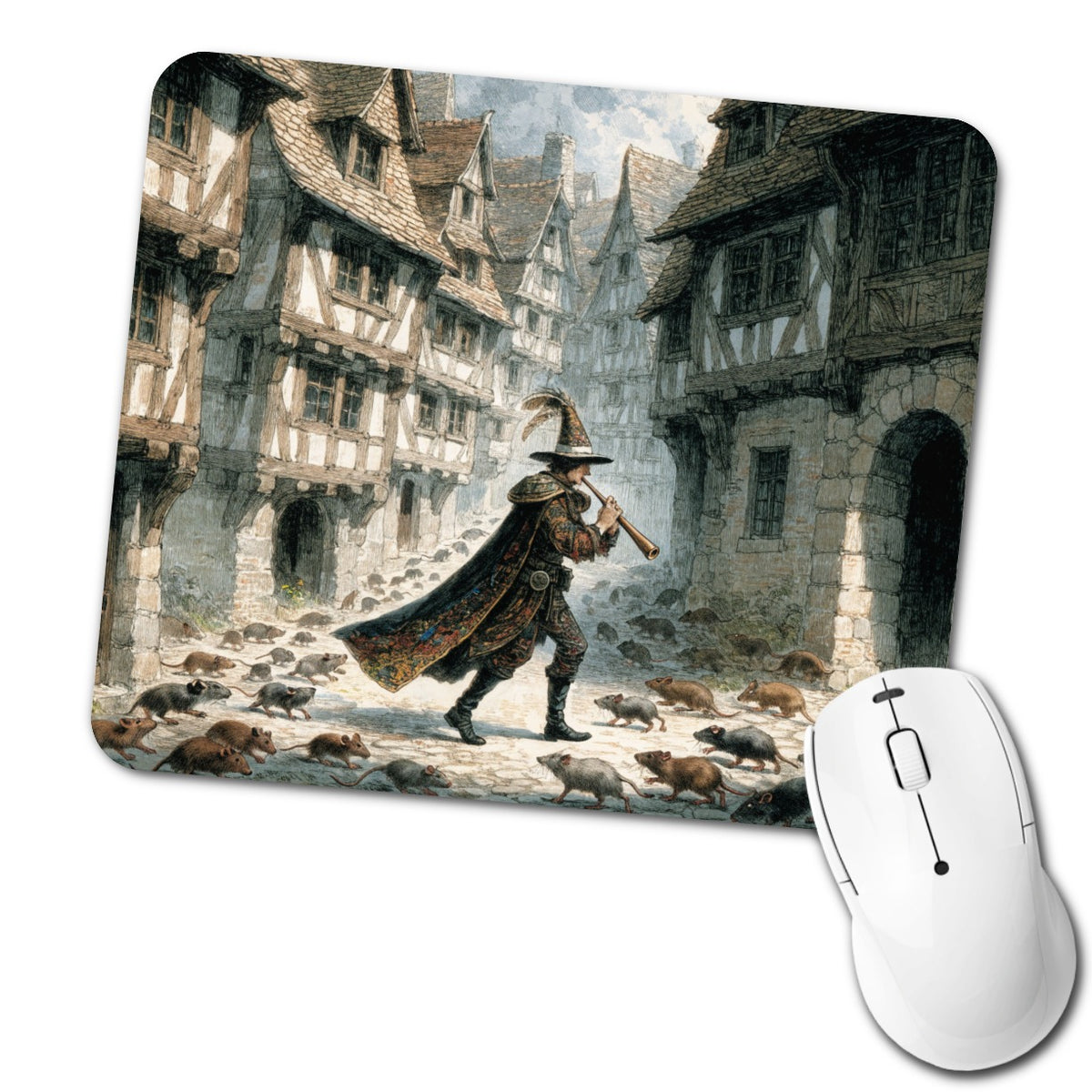 Pied Piper Fairy Tale Low Profile Mouse Pad Mat