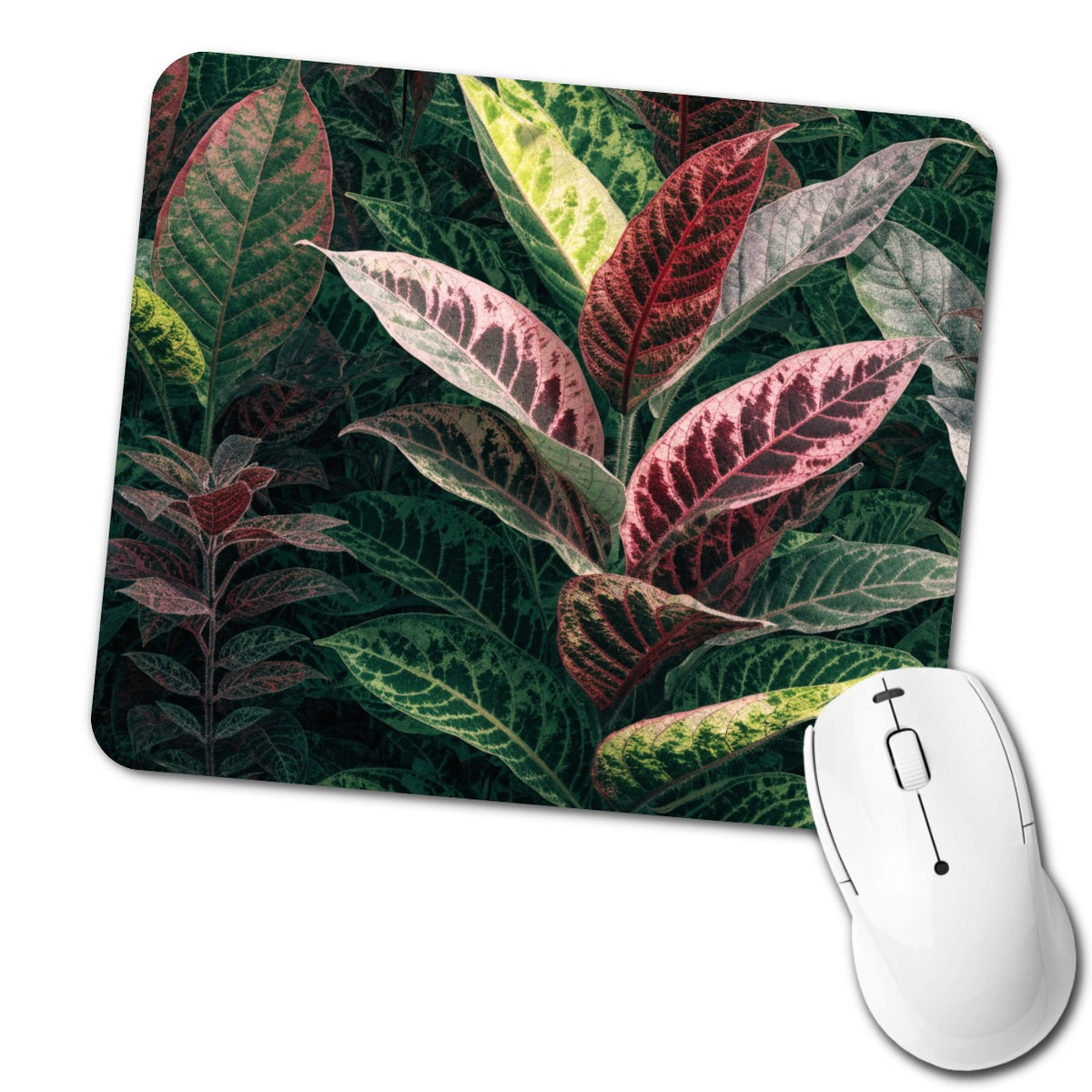 Prayer Plant Colorful Leaves Low Profile Mouse Pad Mat