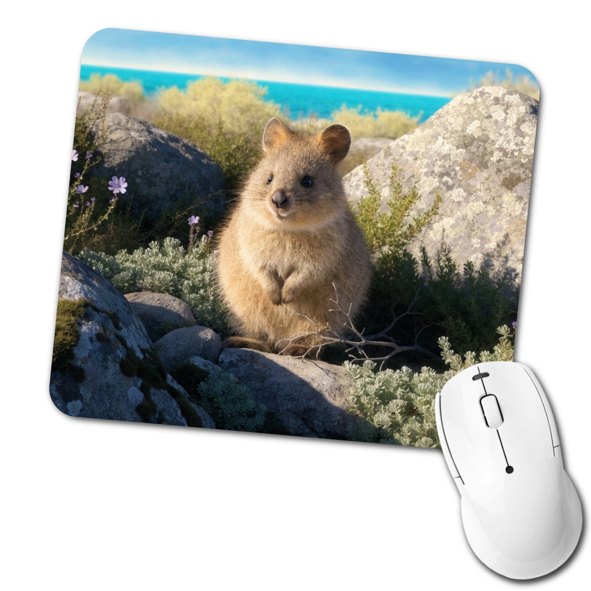 Quokka Island Landscape Low Profile Mouse Pad Mat
