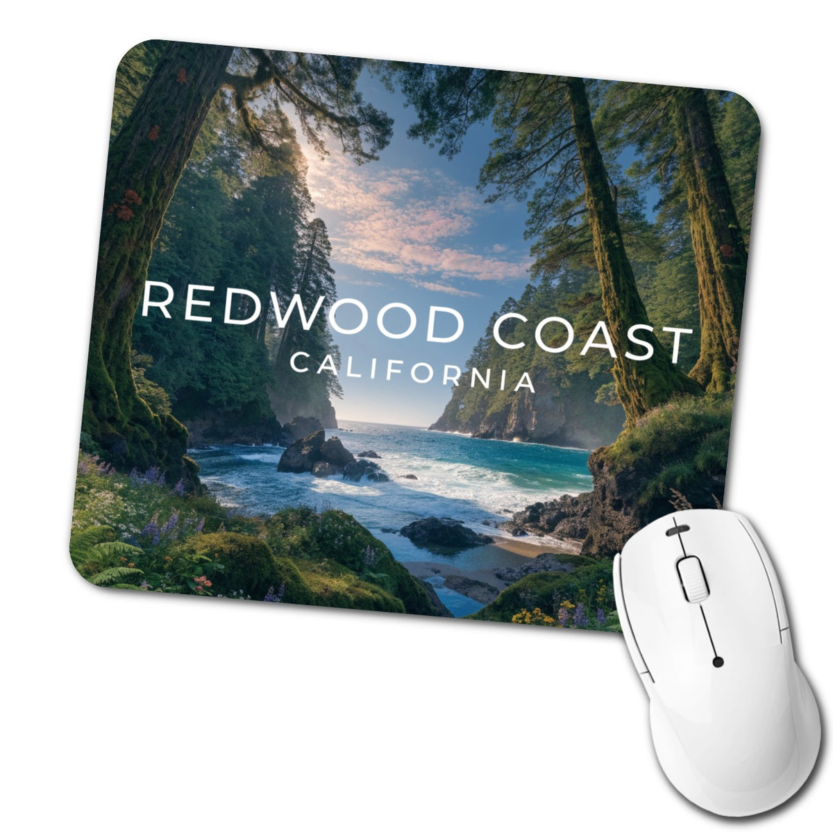 Redwood Coast California Travel Low Profile Mouse Pad Mat