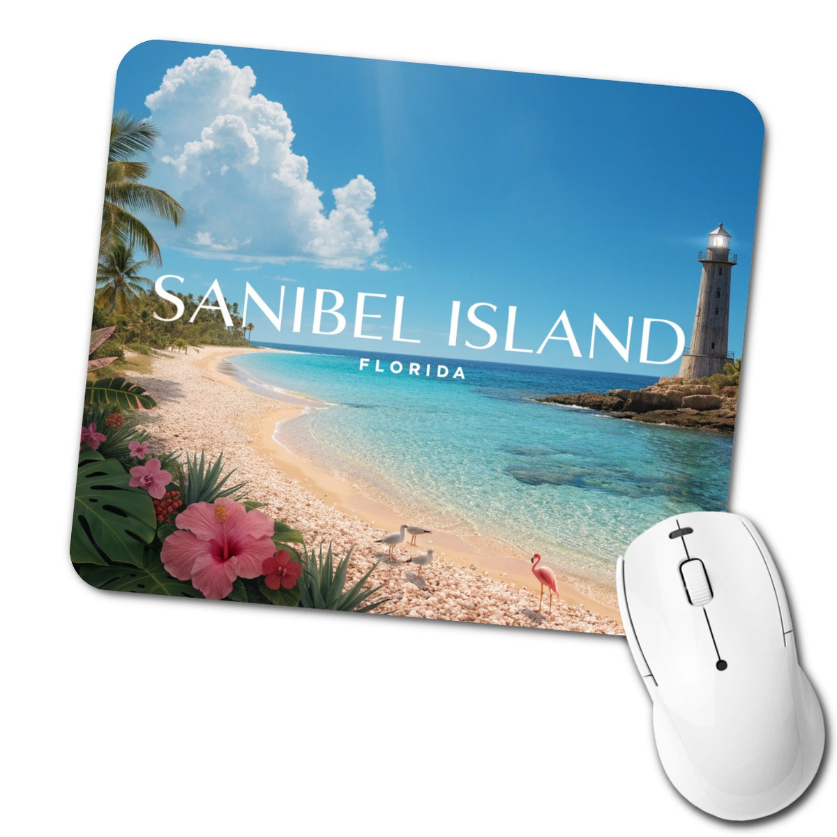 Sanibel Island Florida Travel Low Profile Mouse Pad Mat