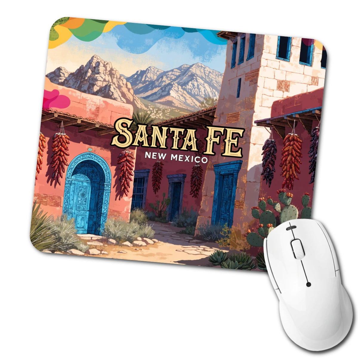 Santa Fe New Mexico Travel Low Profile Mouse Pad Mat