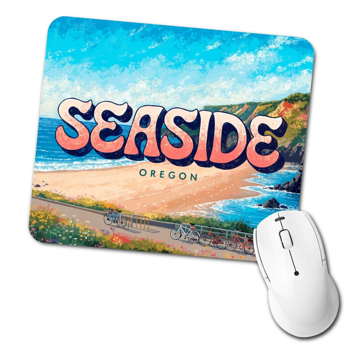Seaside Oregon Travel Low Profile Mouse Pad Mat