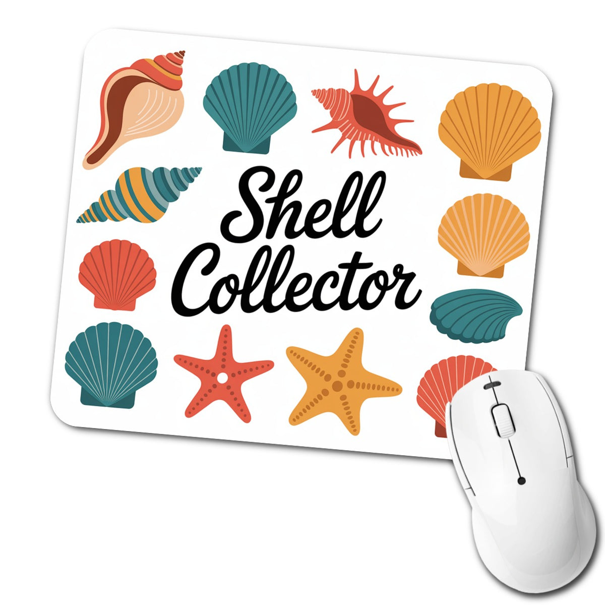Shell Collector Seashells Low Profile Mouse Pad Mat