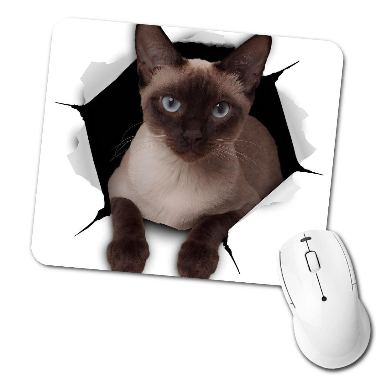 Siamese Cat Breakout Low Profile Mouse Pad Mat