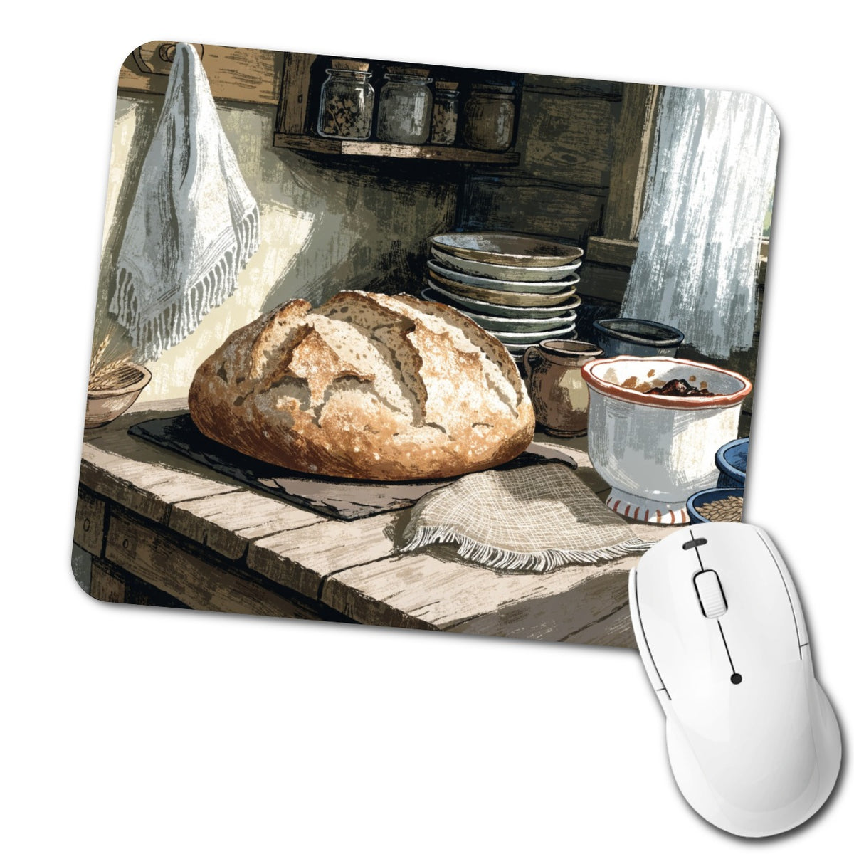 Sourdough Cottage Kitchen Low Profile Mouse Pad Mat