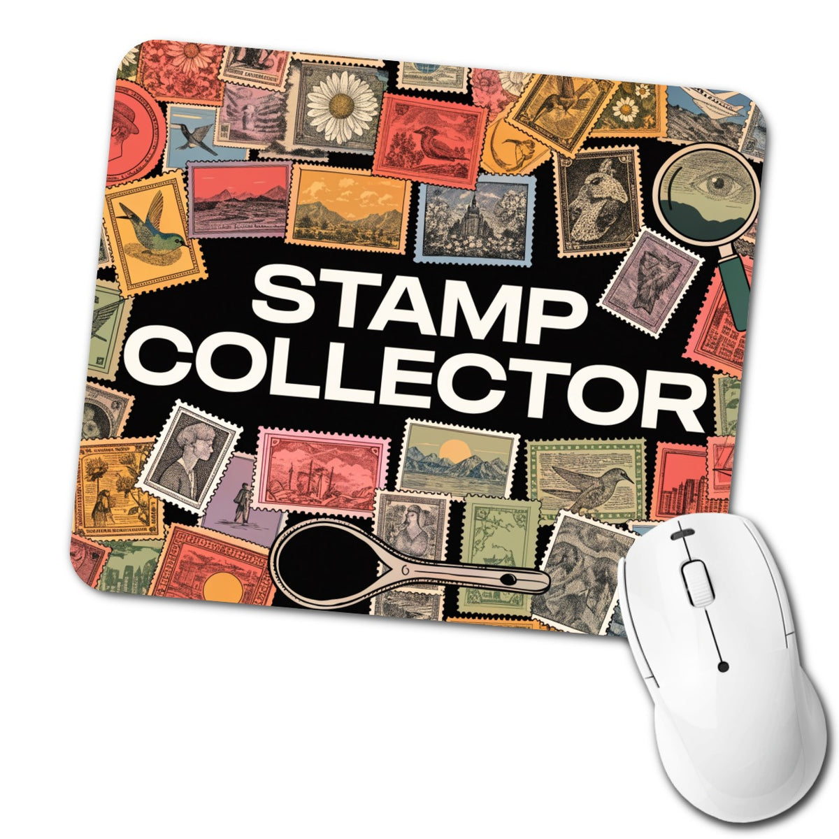 Stamp Collecting Low Profile Mouse Pad Mat