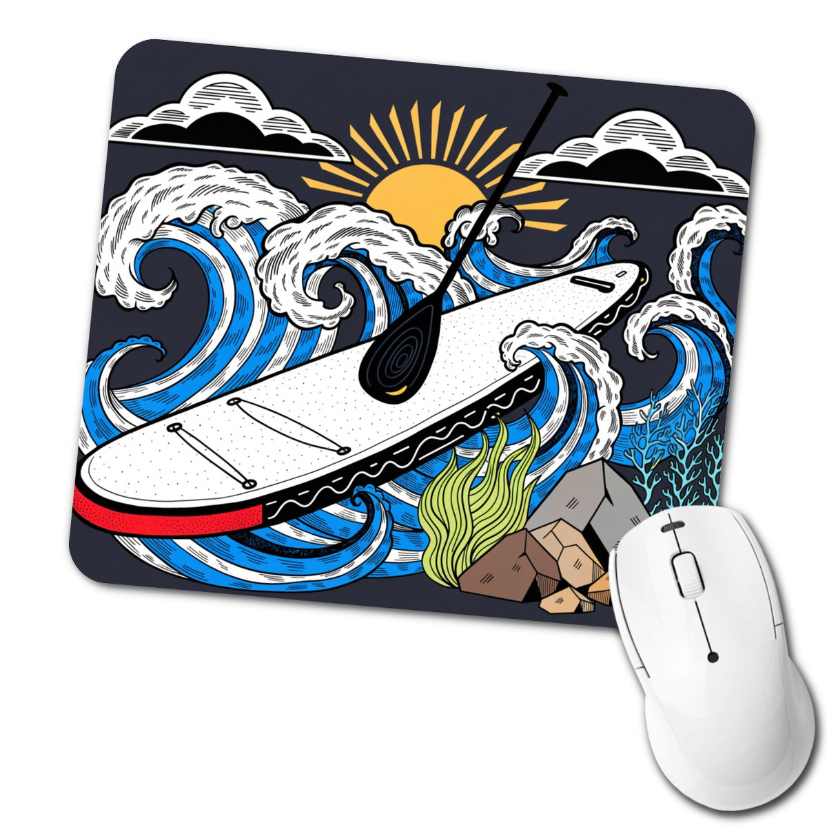 Stand Up Paddleboard Water Sport Low Profile Mouse Pad Mat