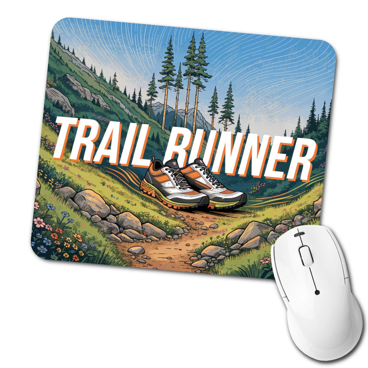 Trail Runner Running Low Profile Mouse Pad Mat