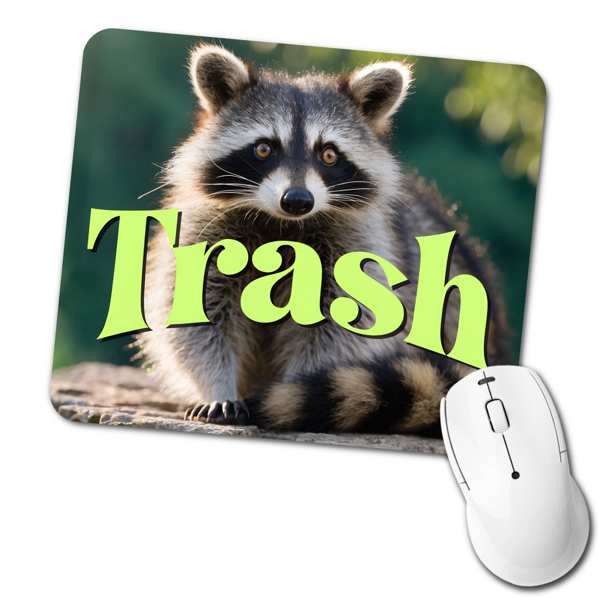 Trash Raccoon Funny Low Profile Mouse Pad Mat