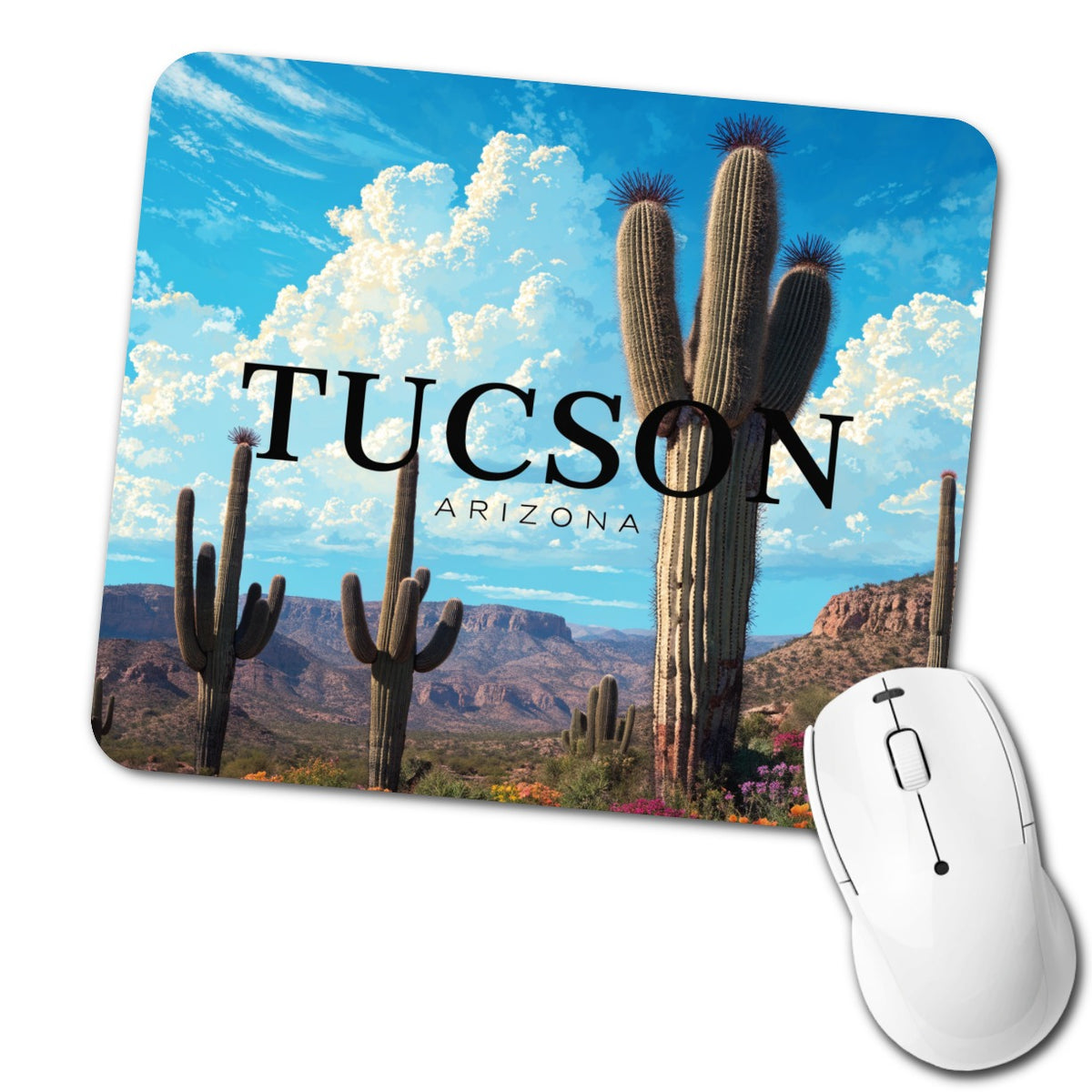 Tucson Arizona Travel Low Profile Mouse Pad Mat
