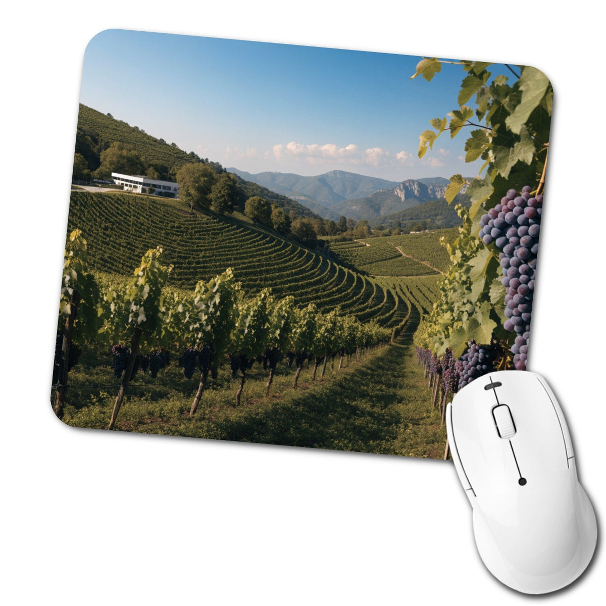 Winery Wine Country Grapes Low Profile Mouse Pad Mat