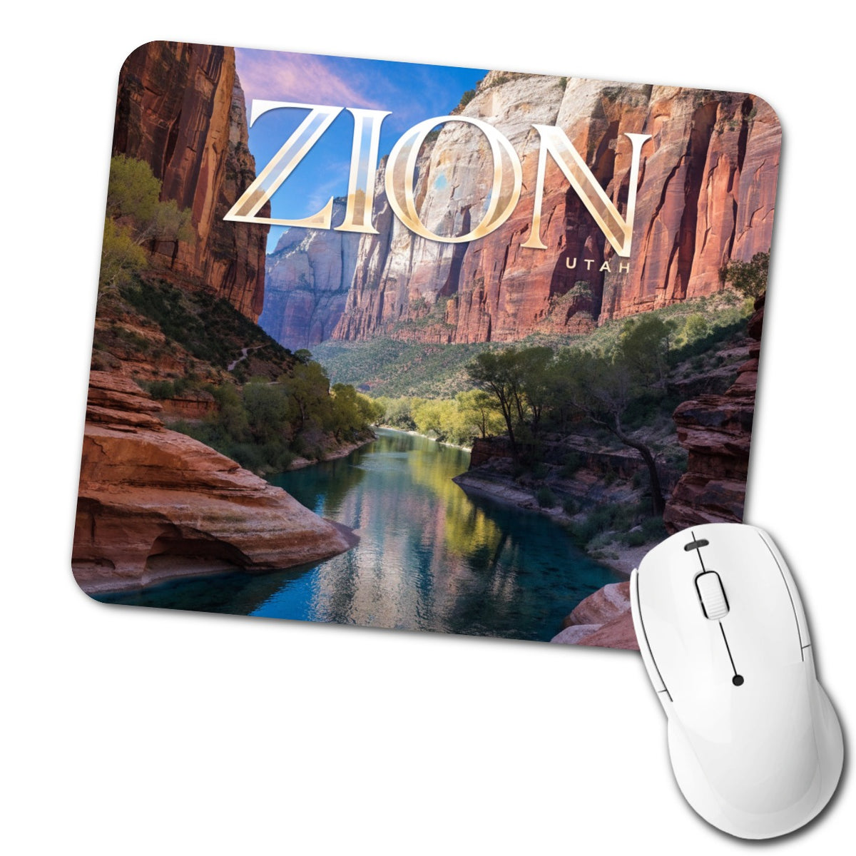 Zion Utah Travel Low Profile Mouse Pad Mat