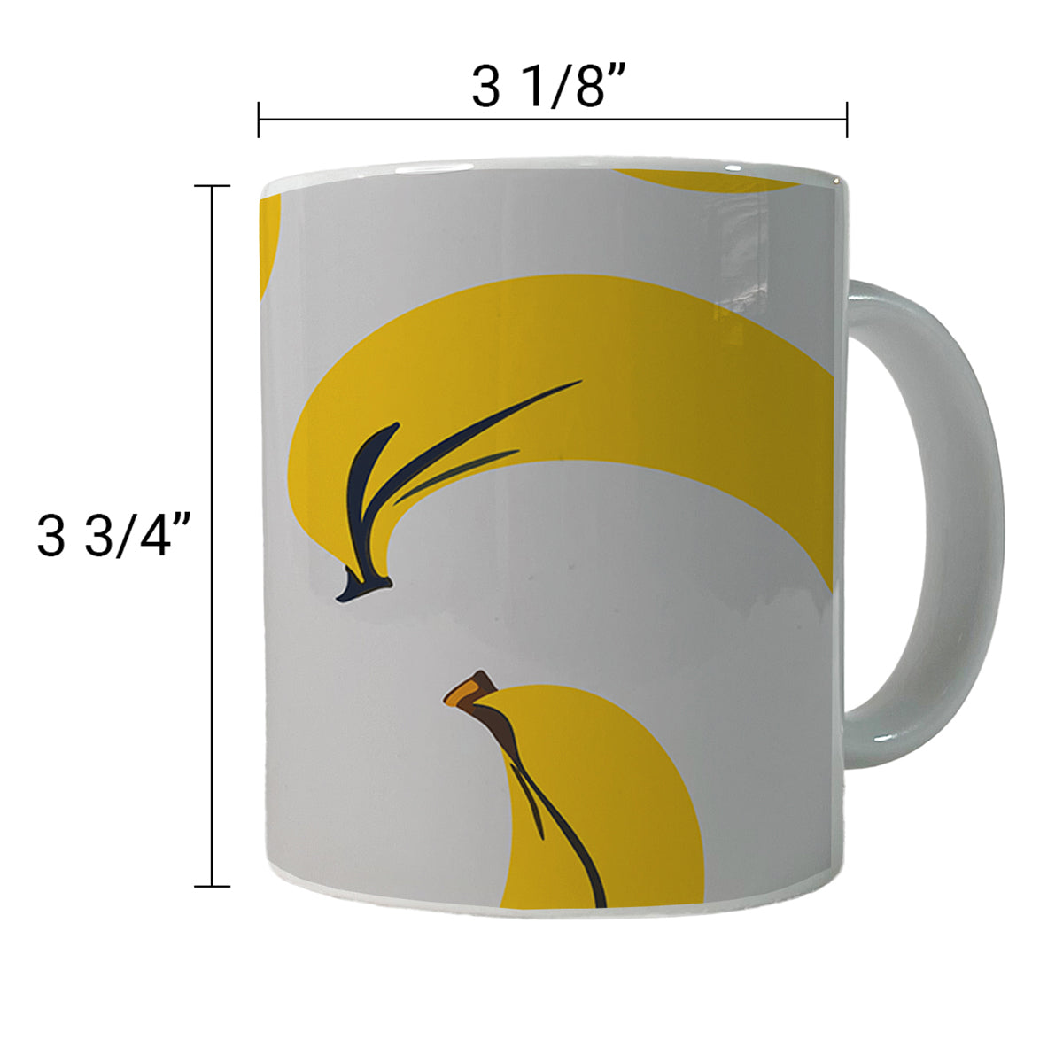 Bananas Scattered Pattern Ceramic Tea Coffee Mug Cup - 11oz