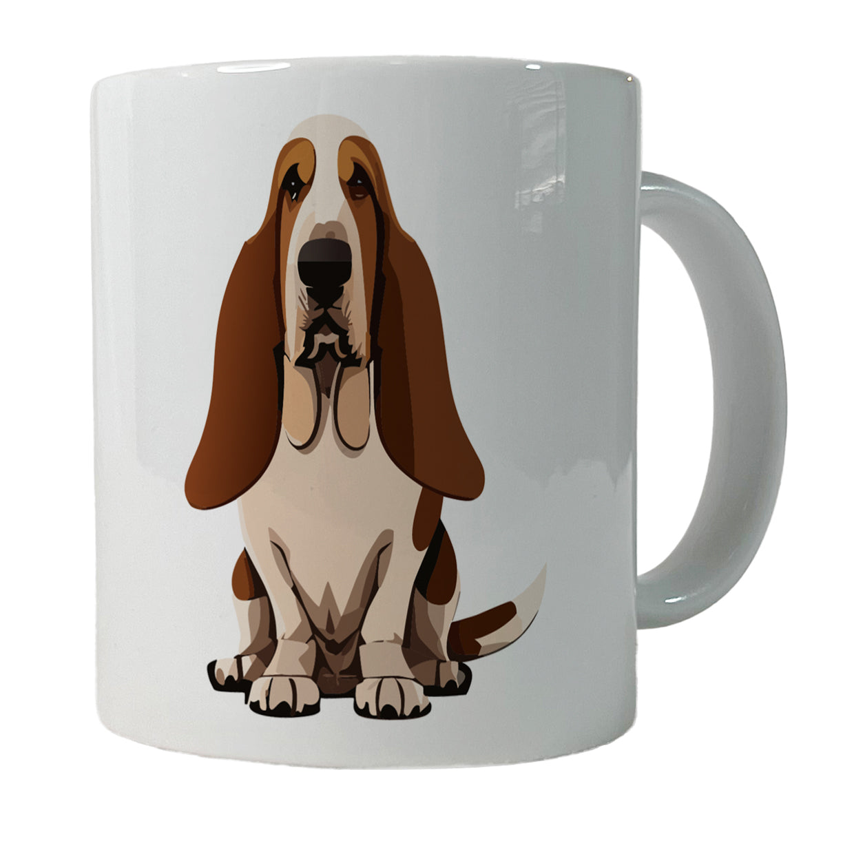 Basset Hound Dog Sitting Ceramic Tea Coffee Mug Cup - 11oz