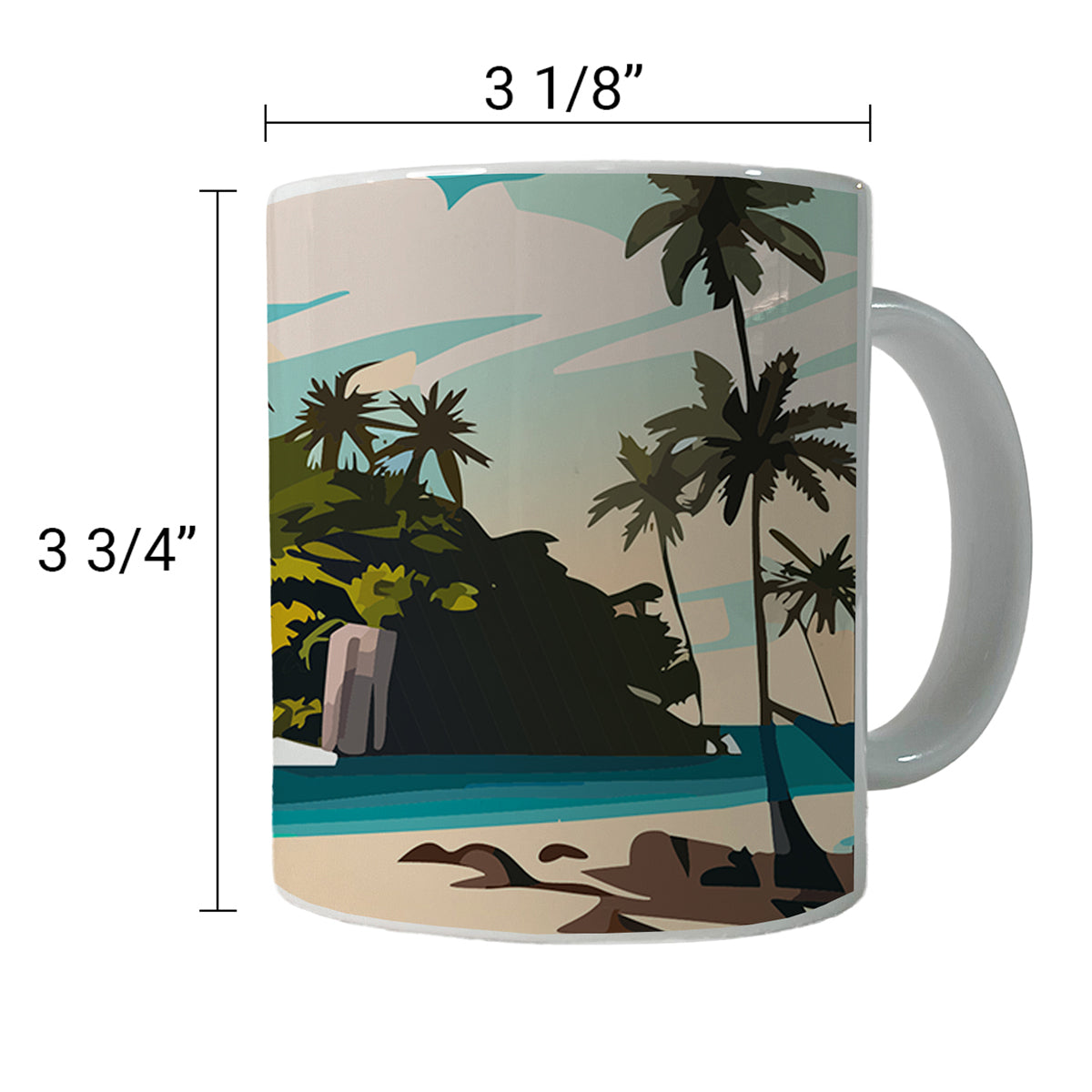 Beach Tropical Island Paradise Vacation Ceramic Tea Coffee Mug Cup - 11oz