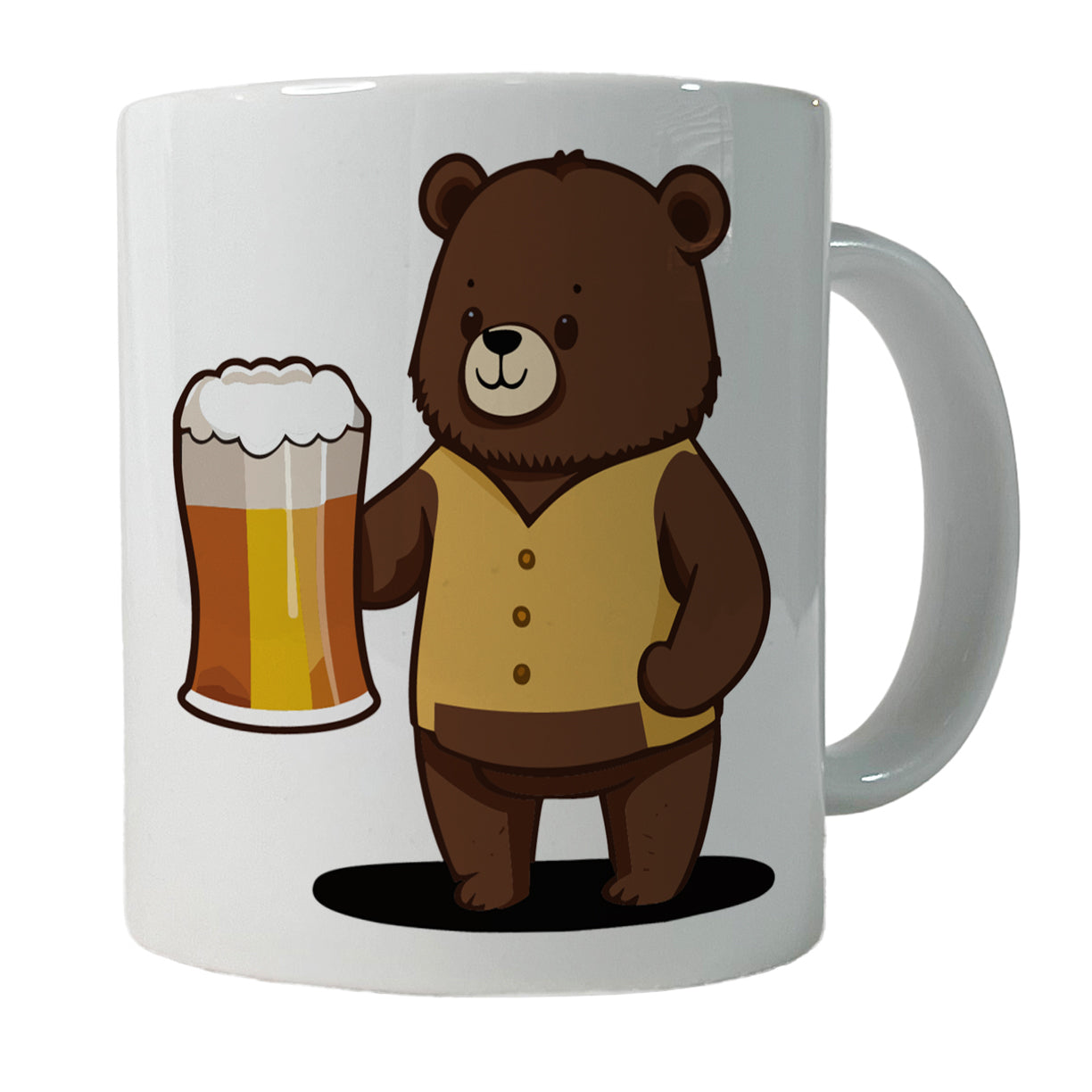 Bear Drinking Beer Standing Funny Ceramic Tea Coffee Mug Cup - 11oz