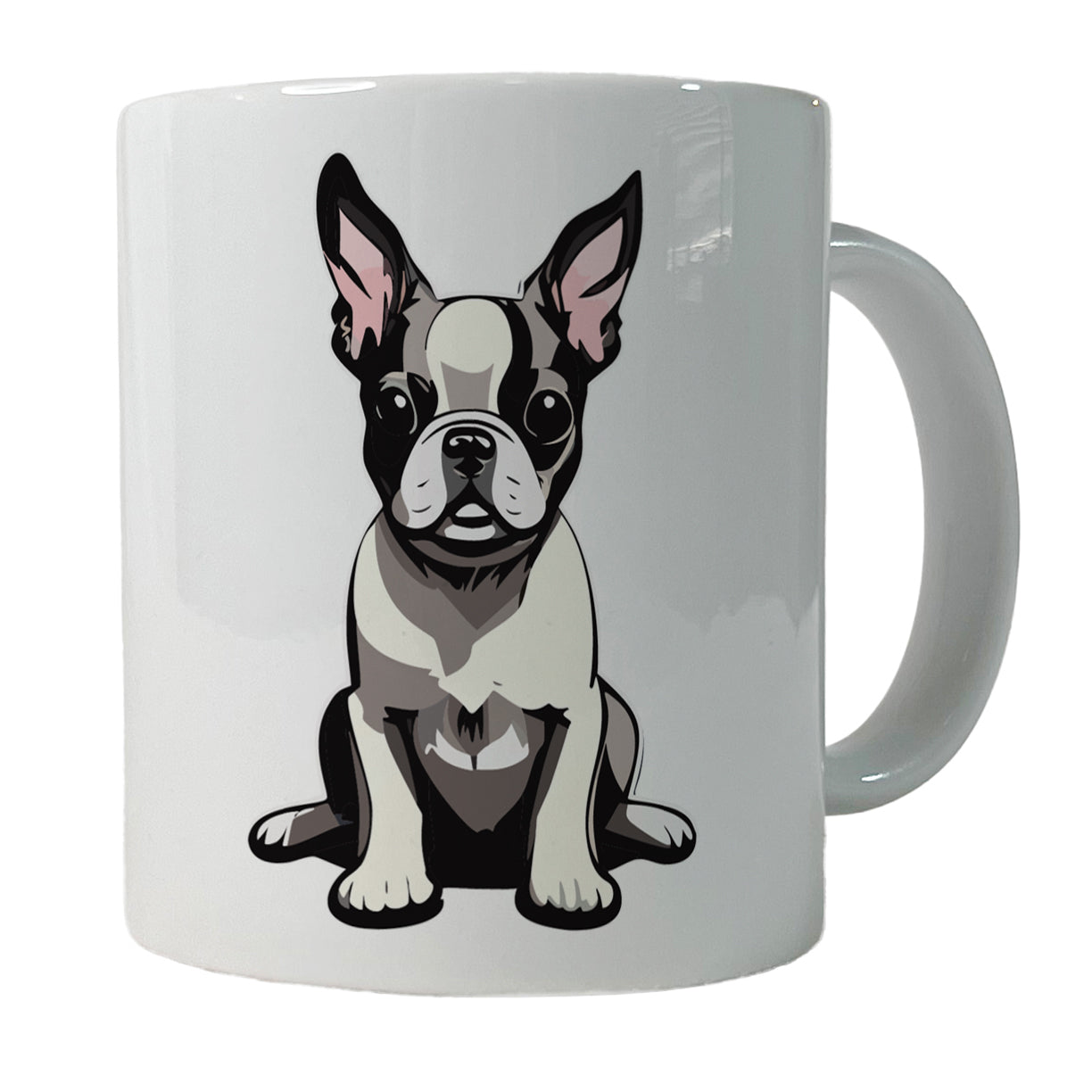 Boston Terrier Dog Sitting Ceramic Tea Coffee Mug Cup - 11oz