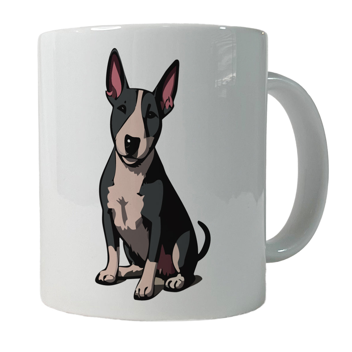Bull Terrier Dog Sitting Ceramic Tea Coffee Mug Cup - 11oz