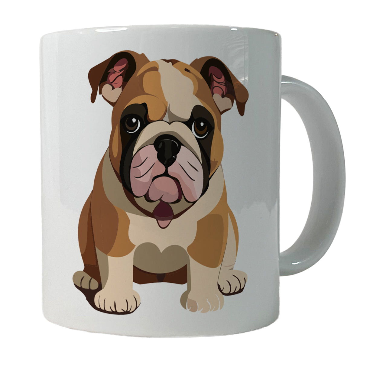 Bulldog Cute Dog Sitting Ceramic Tea Coffee Mug Cup - 11oz