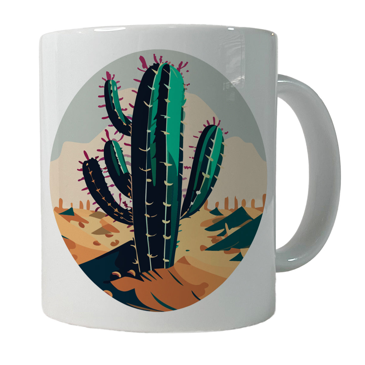 Cactus in the Desert Southwest Ceramic Tea Coffee Mug Cup - 11oz