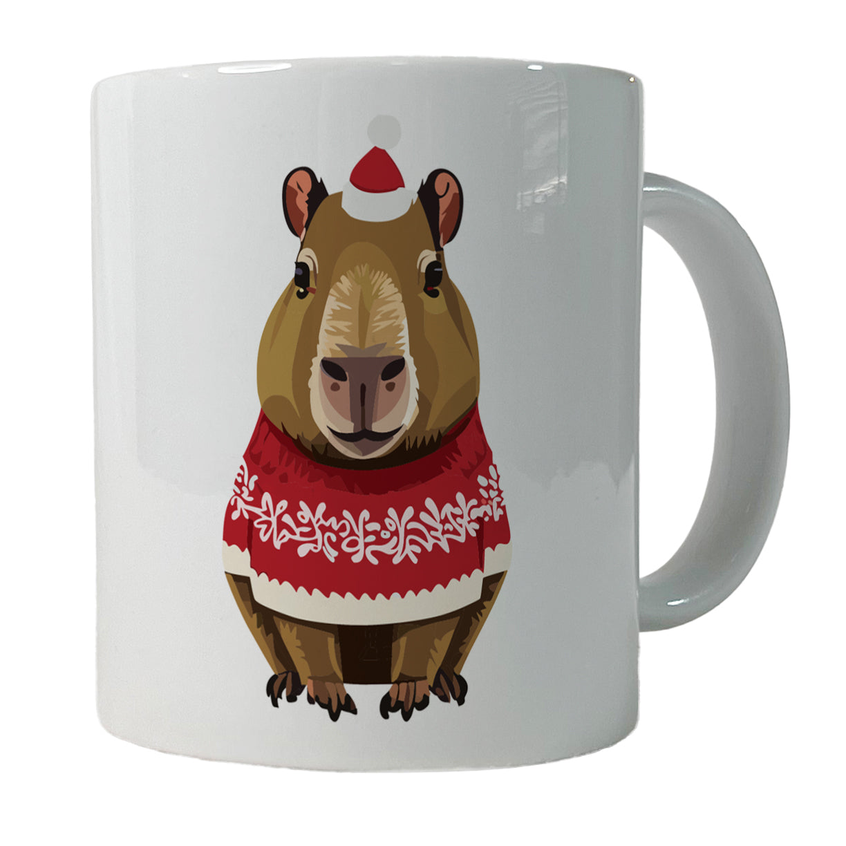 Capybara Wearing Christmas Sweater Funny Ceramic Tea Coffee Mug Cup - 11oz