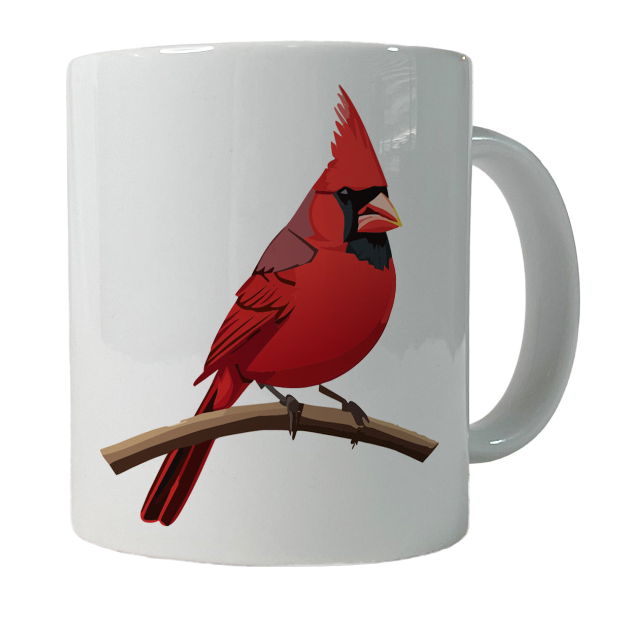 Cardinal Red on Branch Ceramic Tea Coffee Mug Cup - 11oz
