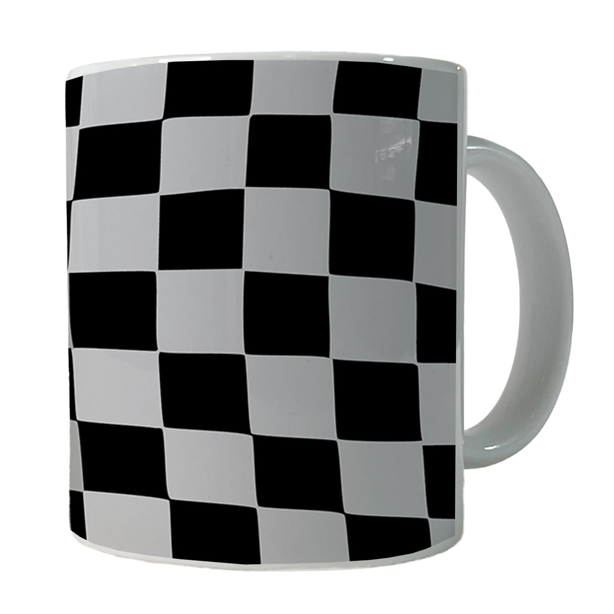Checkered Flag Black White Ceramic Tea Coffee Mug Cup - 11oz